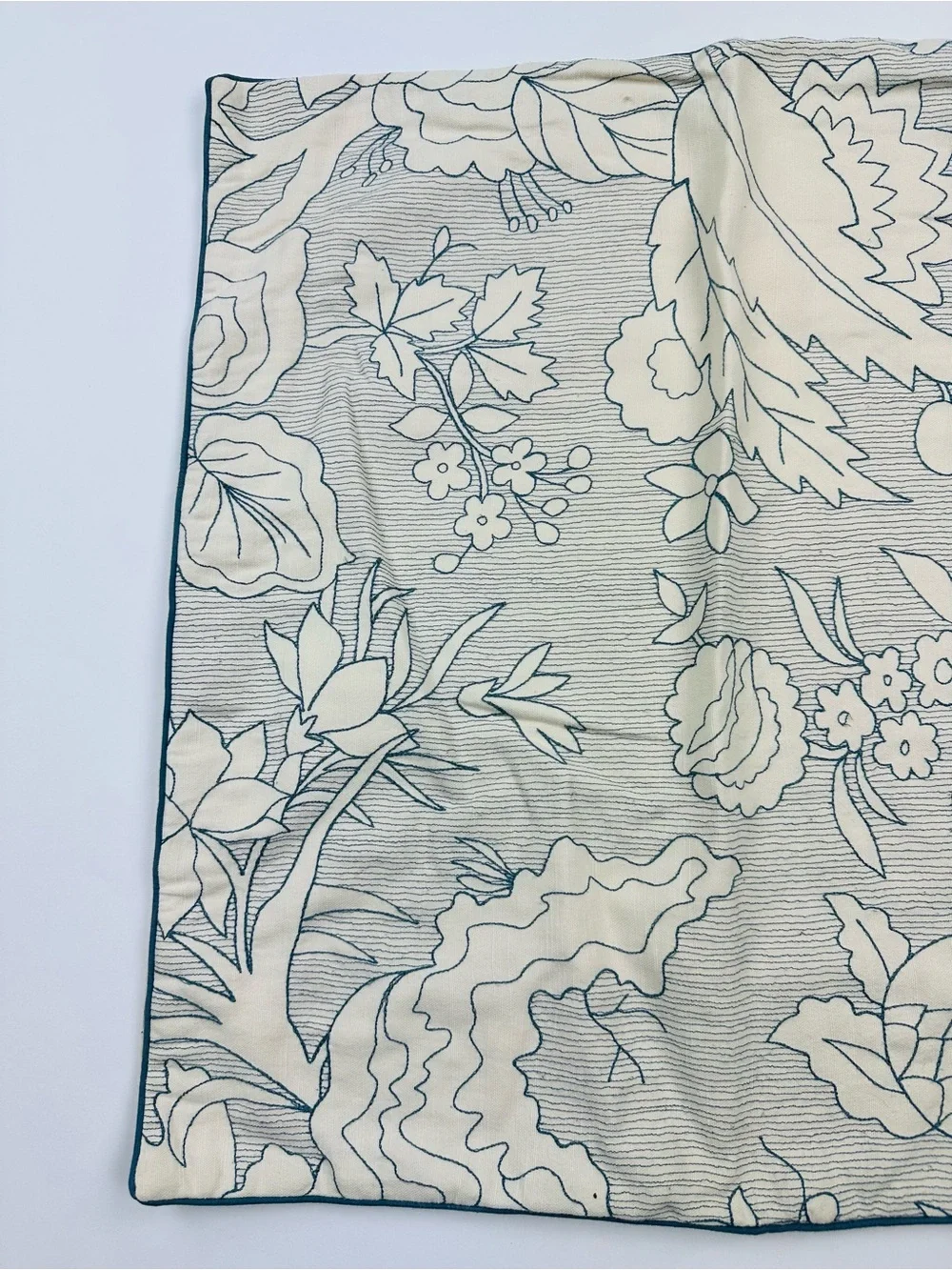 Threshold Studio McGee Cream with Blue Floral Embroidery Accent Pillow Case